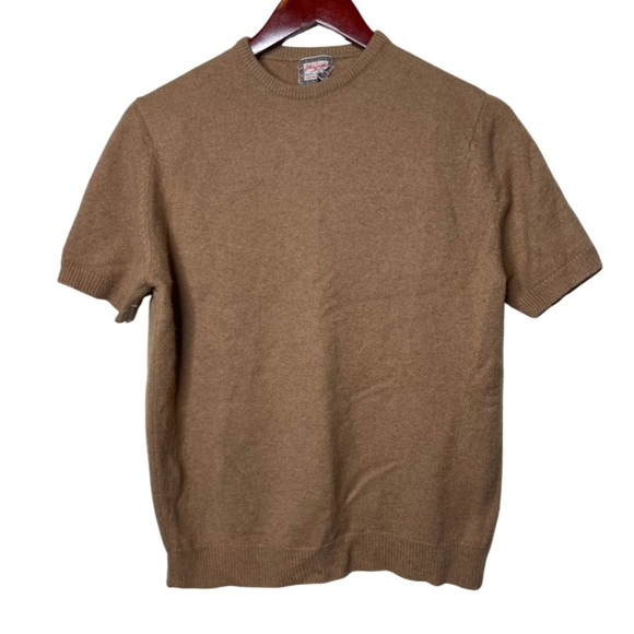 John Laing Tops - Vintage John Laing 100% pure camel hair in tan shorts sleeve knit top sz M